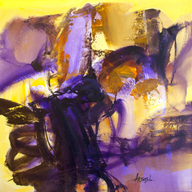 Pintura titulada "Abstrait-04-24" por Artoosh Mouradian, Obra de arte original, Acrílico Montado en Bastidor de camilla de m…