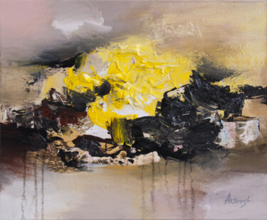 Painting titled "Abstrait-24-23" by Artoosh Mouradian, Original Artwork, Acrylic Mounted on Wood Stretcher frame