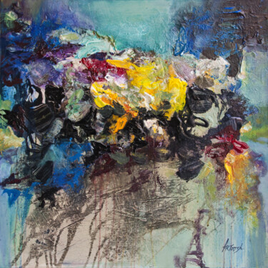 Картина под названием "Abstrait-27-24" - Artoosh Mouradian, Подлинное произведение искусства, Акрил Установлен на Деревянная…