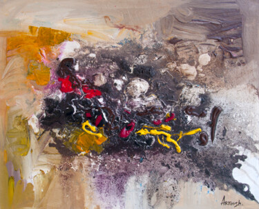 Картина под названием "Abstrait-30-24" - Artoosh Mouradian, Подлинное произведение искусства, Акрил Установлен на Деревянная…