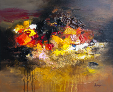 Painting titled "Abstrait-20-24" by Artoosh Mouradian, Original Artwork, Acrylic Mounted on Wood Stretcher frame