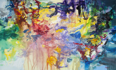 Картина под названием "Abstrait-35-24" - Artoosh Mouradian, Подлинное произведение искусства, Акрил Установлен на Деревянная…