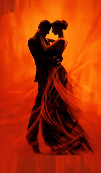 Digitale Kunst mit dem Titel "Fiery Tango" von Artopia By Nick, Original-Kunstwerk, Digitale Malerei