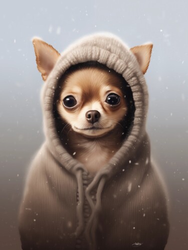 Arte digitale intitolato "Cozy Canine Christm…" da Artopia By Nick, Opera d'arte originale, Fotografia digitale