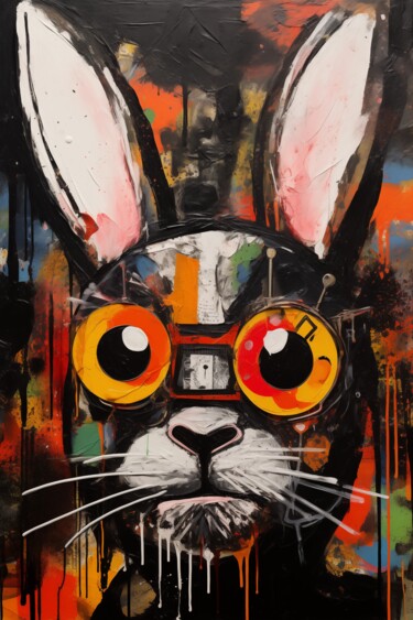 Digitale Kunst mit dem Titel "Rugged Hare" von Artopia By Nick, Original-Kunstwerk, Digitale Malerei