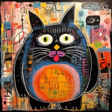 Arts numériques intitulée "Feline Force" par Artopia By Nick, Œuvre d'art originale, Peinture numérique