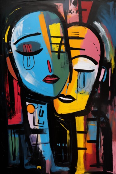 Digitale Kunst mit dem Titel "“Faces of Emotion”" von Artopia By Nick, Original-Kunstwerk, Digitale Malerei