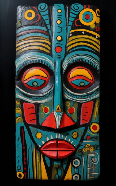 Digitale Kunst mit dem Titel "“Tribal Echoes”" von Artopia By Nick, Original-Kunstwerk, Digitale Malerei