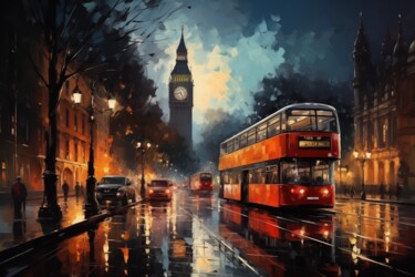 Digitale Kunst mit dem Titel "“London’s Glow”" von Artopia By Nick, Original-Kunstwerk, Digitale Malerei