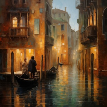 数字艺术 标题为““Venetian Serenity”” 由Artopia By Nick, 原创艺术品, 数字油画