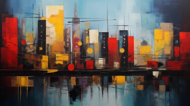 Artes digitais intitulada "“Urban Reflection”" por Artopia By Nick, Obras de arte originais, colagem digital