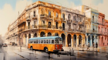 Digitale Kunst getiteld "“Havana Urban Symph…" door Artopia By Nick, Origineel Kunstwerk, AI gegenereerde afbeelding