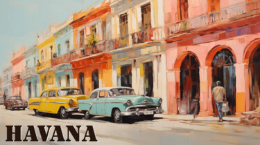 Grafika cyfrowa / sztuka generowana cyfrowo zatytułowany „Colors of Havana” autorstwa Artopia By Nick, Oryginalna praca, Mal…