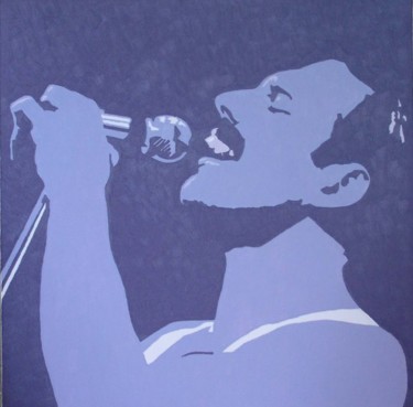 Painting titled "Freddie Mercury" by Lynda Pedley, Original Artwork