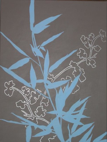 Painting titled "Bamboo and Blossom" by Lynda Pedley, Original Artwork