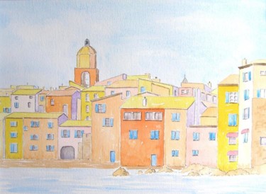 Painting titled "Hidden St Tropez" by Lynda Pedley, Original Artwork, Oil