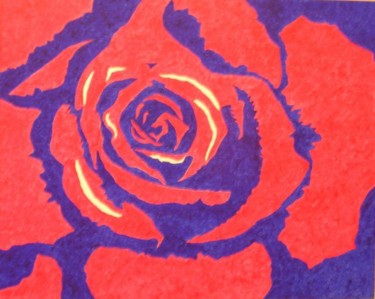 Painting titled "Rose" by Lynda Pedley, Original Artwork, Oil
