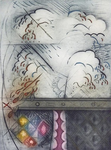 Gravures & estampes intitulée "Arbre" par Paul Cloutier, Œuvre d'art originale, Collagraphie