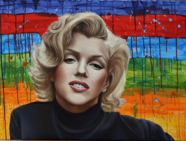 Schilderij getiteld "Marilyn Monroe" door Paulina Mackiewicz, Origineel Kunstwerk, Acryl