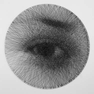 Pintura intitulada "The Eye String Art…" por Andrey Saharov, Obras de arte originais, Fio
