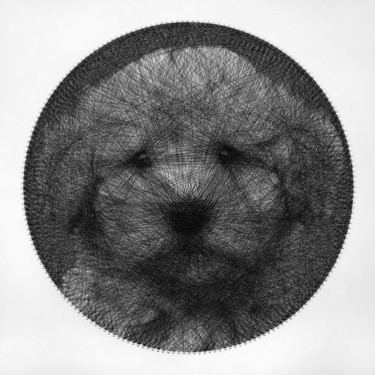 Art textile intitulée "Cockapoo puppy stri…" par Andrey Saharov, Œuvre d'art originale, Fil