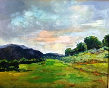 Painting titled "Extremadura Verde" by Pedro Castaño Gallardo, Original Artwork, Oil