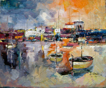 Painting titled "marina-en-tossa-de-…" by Pedro Castaño Gallardo, Original Artwork, Oil