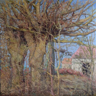 「Les arbres têtards」というタイトルの絵画 Pierre Petrelによって, オリジナルのアートワーク, オイル