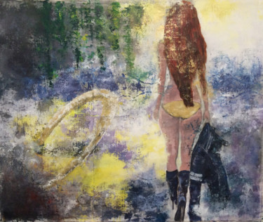 Painting titled "La sirène" by Pey, Original Artwork, Acrylic