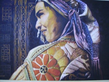 Peinture intitulée "femme au nord du ma…" par Brahim Idmouhmad, Œuvre d'art originale