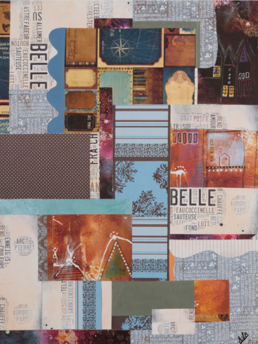 Collages intitulée "Belle" par Anne Line Beall, Œuvre d'art originale