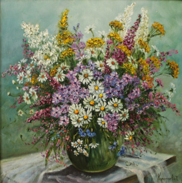 Peinture intitulée "Summer bouquet" par Tatyana Korotkova, Œuvre d'art originale, Huile