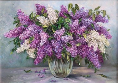 Painting titled "Lilac flavor" by Tatyana Korotkova, Original Artwork, Oil