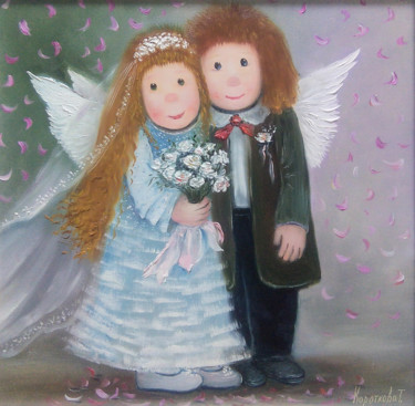 Peinture intitulée "Sunny angel" par Tatyana Korotkova, Œuvre d'art originale, Huile