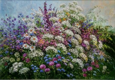 Painting titled "Field lace" by Tatyana Korotkova, Original Artwork, Oil