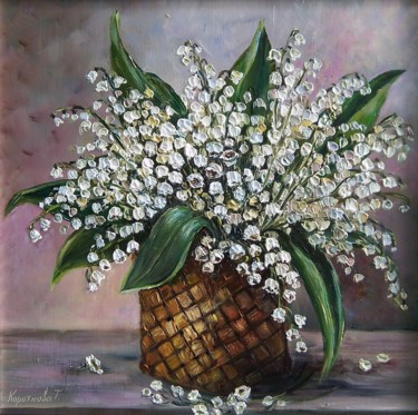 Malarstwo zatytułowany „Bouquet of lily of…” autorstwa Tatyana Korotkova, Oryginalna praca, Olej