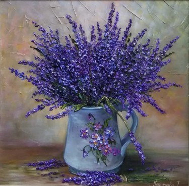 Painting titled "Lavender" by Tatyana Korotkova, Original Artwork, Oil