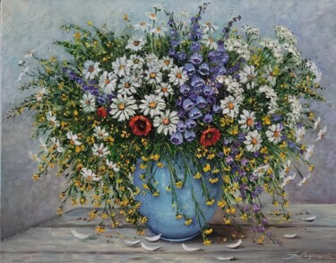 Pintura titulada "Floral tenderness p…" por Tatyana Korotkova, Obra de arte original, Oleo Montado en Bastidor de camilla de…