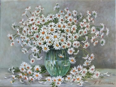 Peinture intitulée "daisy mood" par Tatyana Korotkova, Œuvre d'art originale, Huile Monté sur Châssis en bois