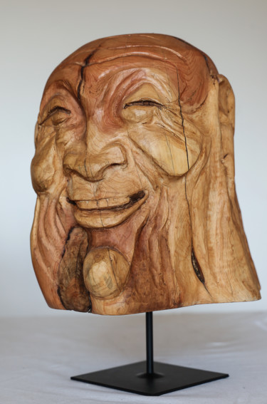 雕塑 标题为“Buddha rieur” 由Luc Leplae, 原创艺术品, 木