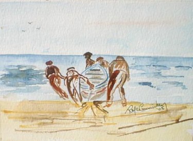 Painting titled "The Fishermen" by Artroger, Original Artwork