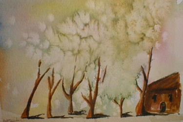 Painting titled "Trees" by Artroger, Original Artwork, Oil