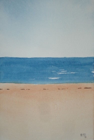 Painting titled "Beach" by Artroger, Original Artwork, Oil