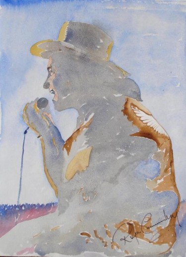 Painting titled "The Singer - Bono o…" by Artroger, Original Artwork, Oil