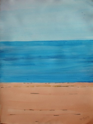Painting titled "Beach View" by Artroger, Original Artwork, Oil