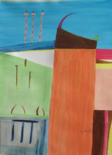 Painting titled "Plaza de Toros" by Artroger, Original Artwork