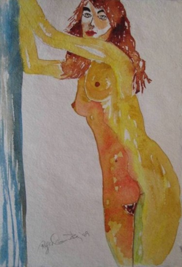 Painting titled "Antonia - Standing" by Artroger, Original Artwork, Oil