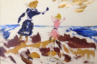 Painting titled "sisters-playing-in-…" by Artroger, Original Artwork