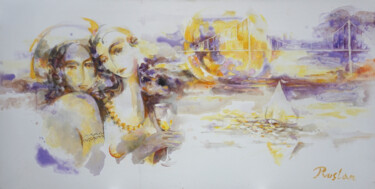 Картина под названием "A Party" - Ruslan Pushkash, Подлинное произведение искусства, Масло Установлен на Деревянная рама для…