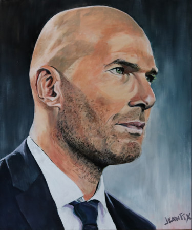 Peinture intitulée "Zinédine Zidane" par Jeanfix, Œuvre d'art originale, Acrylique